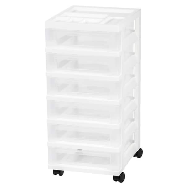 IRIS 6-Drawer Storage Bin in White
