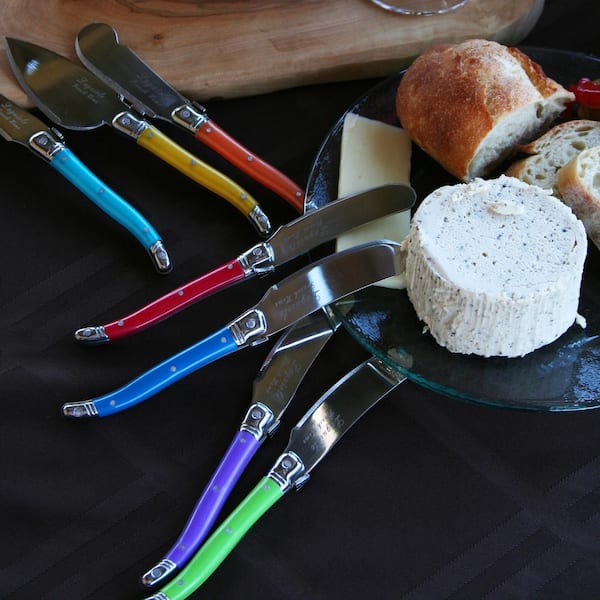 Laguiole Rainbow Cheese Tools Set Butter Knife, Spreader, Cutter, Slicer.  Perfect For Cakes & Pastries. From Kai09, $10.59
