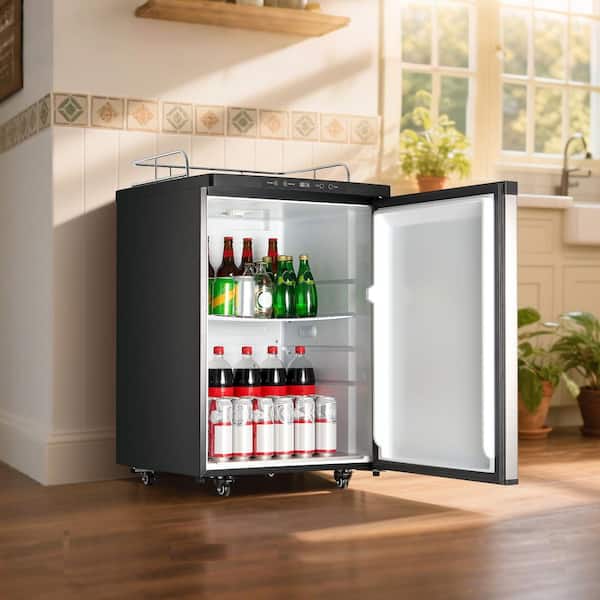 Beer KegeratorTriple Tap Home Draft Beer Dispenser for Ball Lock Full Size Keg Refrigerator 5lbs. CO2-Tank 2025 Update