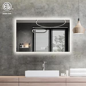 24 in. W x 40 in. H Rectangular Frameless LED Light with 3 Color and Anti-Fog Wall Mounted Bathroom Vanity Mirror