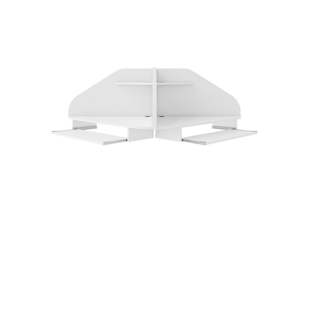 Manhattan Comfort Bradley White Floating 2Piece Cubicle Section Desk