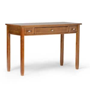 Warm Shaker Solid Wood Transitional 48 in. Wide Writing Office Desk in Light Golden Brown