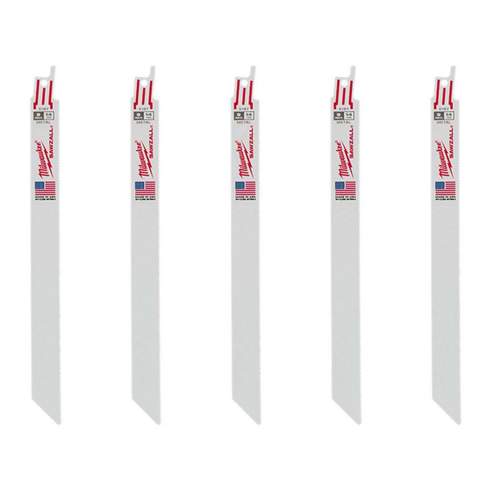 Milwaukee 48-00-5187 9 in IN STOCK 5pk x 14 TPI Thin Kerf Sawzall Blades Milwaukee 48-00-5187 9 in IN STOCK 5pk x 14 TPI Thin Kerf Sawzall Blades