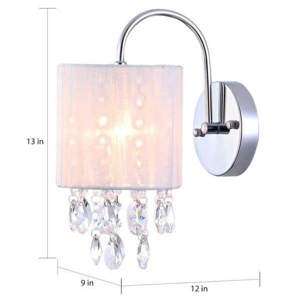 Elegant Chrome and Crystal Dimmable Cylinder Sconce