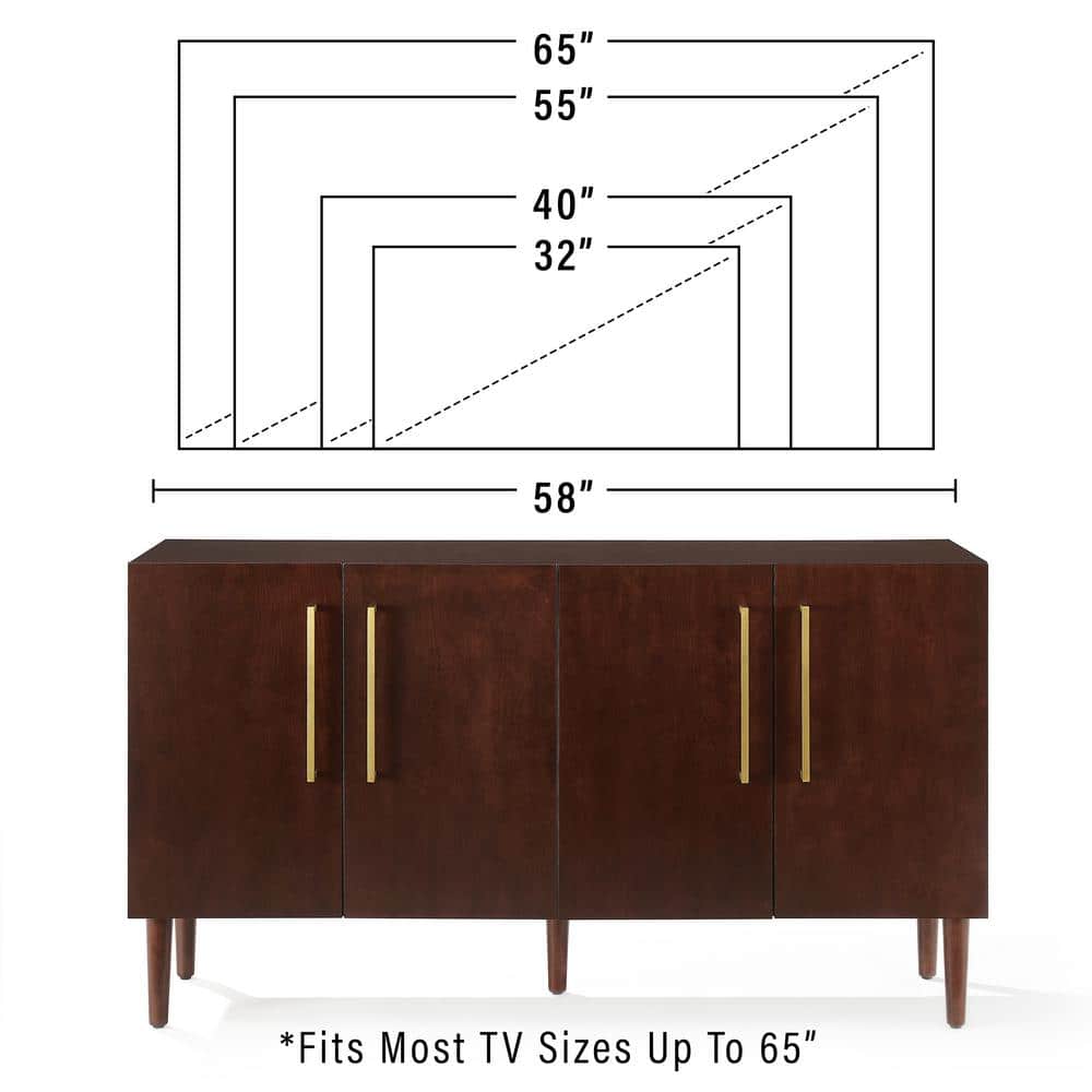Everett Mid-Century Mahogany Sideboard with Adjustable Shelving