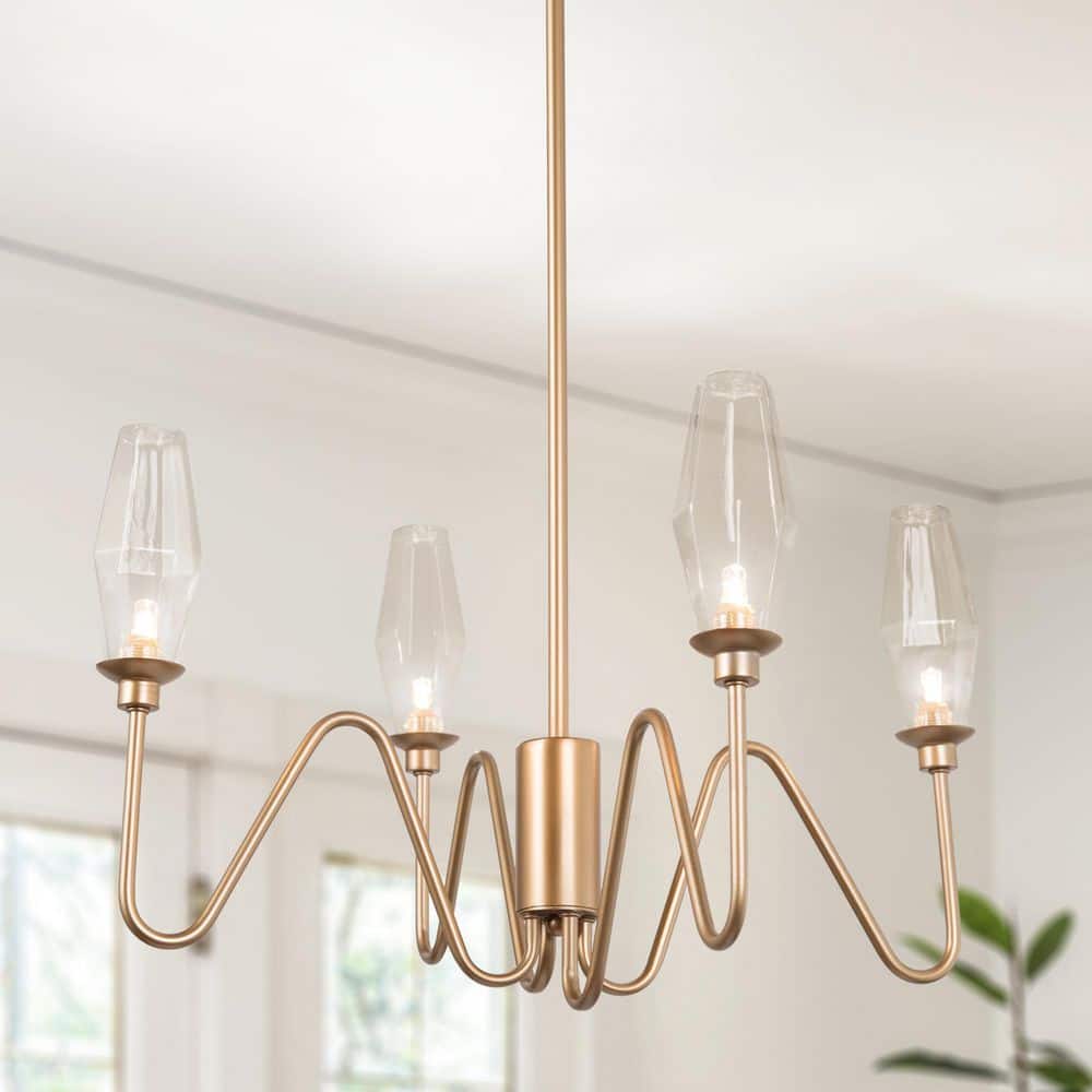 Mid-century Modern 4-Light Chandelier Brass Dining Room Chandelier, Classic Curved Candlestick Kitchen Island Chandelier price history on PriceWatchPro