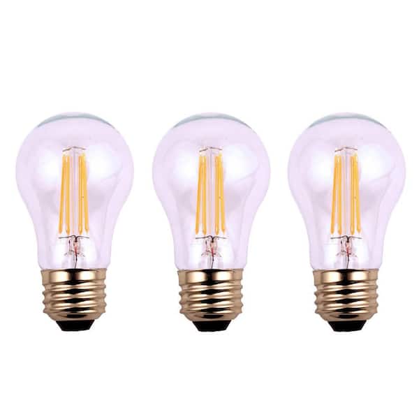 EcoSmart 60-Watt Equivalent A15 Dimmable Clear Filament Vintage Style LED Light Bulb Soft White (3-Pack)
