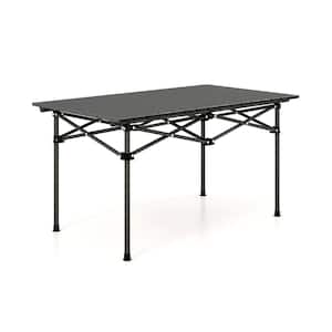 Black Aluminum Camping Table For 4 to 6 People with Carry Bag