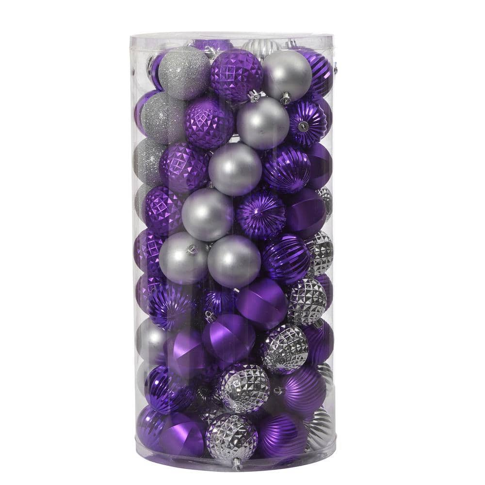 Holiday 2 in. Silver Shatterproof Christmas Tree Ornament Set with Re-Useable Tube (101-Count) price history on PriceWatchPro