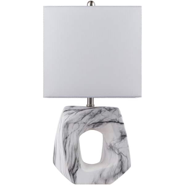 Artistic Weavers Kirkdale 25 in. Gray/White Indoor Table Lamp with White Rectangle Shaped Shade