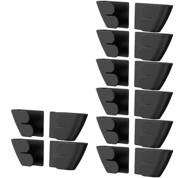 8-Pack Black Wall Mounted Universal Adjustable Pot Lid Holders for Kitchen Cupboard, Fits 6 in. to 14 in.
