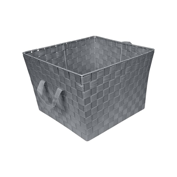 SIMPLIFY 10 in. H x 15 in. W x 13 in. D Gray Fabric Cube Storage Bin