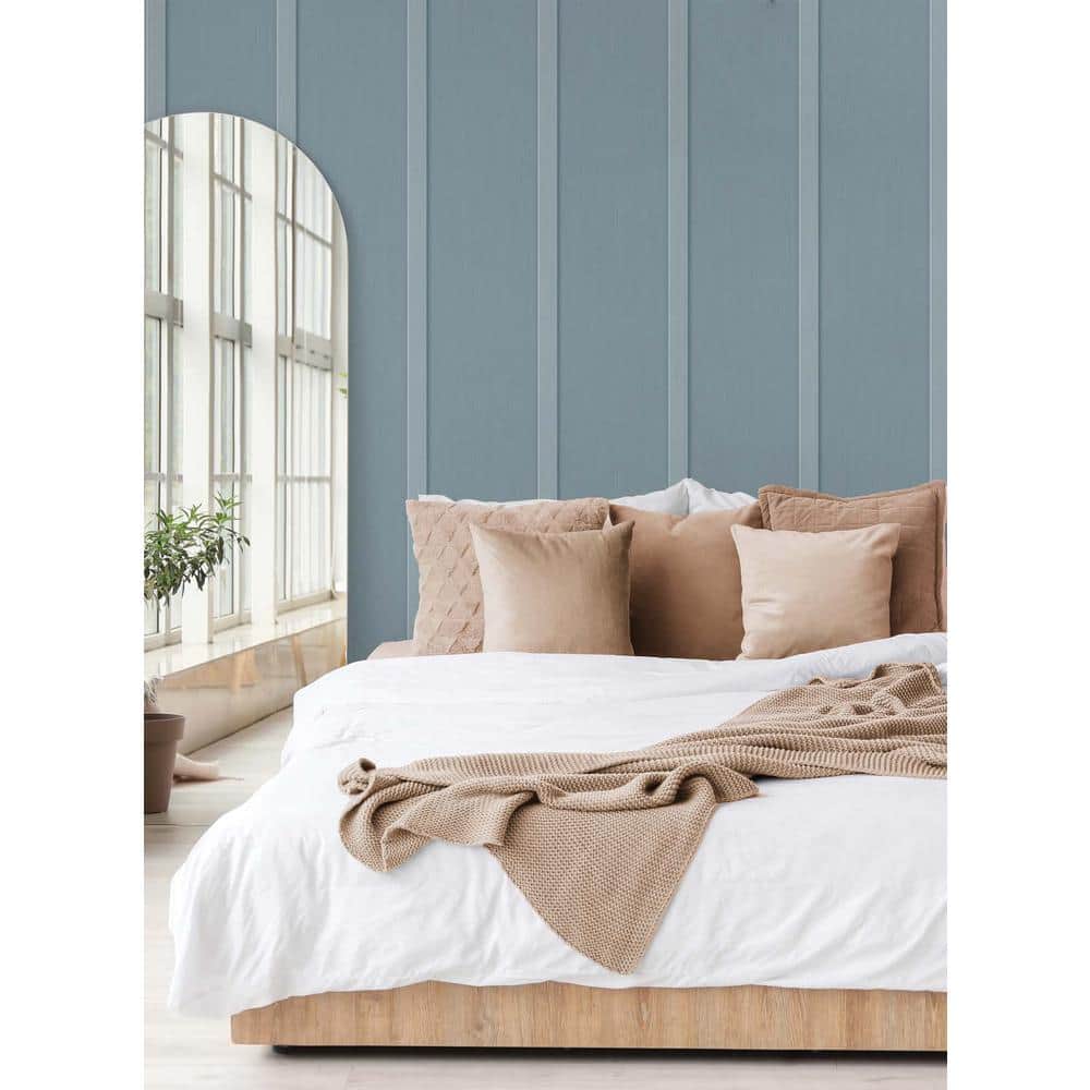 Blue Stream Faux Board and Batten Peel and Stick Wallpaper