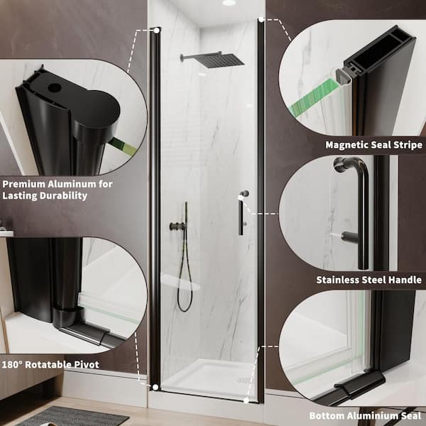 Xspracer Victoria 24 to 26 in. W x 72 in. H Pivot Swing Frameless Xspracer Victoria 24 to 26 in. W x 72 in. H Pivot Swing Frameless