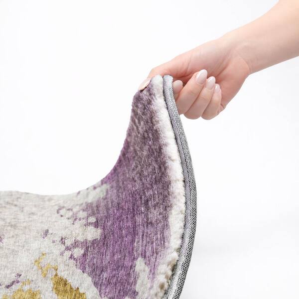 Dream Shag Premium Machine Washable Abstract ADS614 Purple 9 ft. x 12 ft. Area Rug