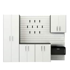 5-Piece Composite Wall Mounted Garage Storage System in White (96 in. W x 72 in. H x 17 in. D)