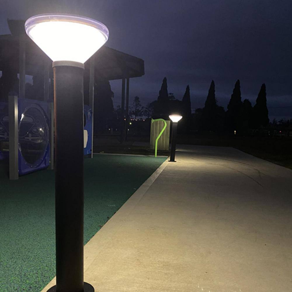 Solar Black LED Vandal Resistant Pathway Bollard Light
