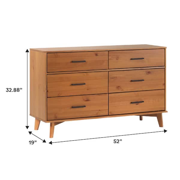 Walker Edison Furniture Company Modern Caramel Solid Wood 6