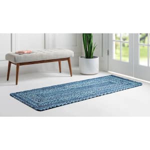Braided Chindi Blue 3 ft. x 6 ft. Runner Area Rug