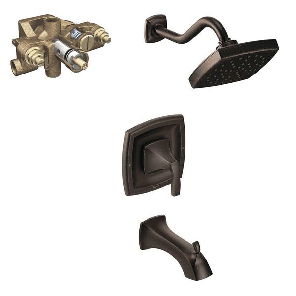 MOEN Voss Single-Handle 1-Spray Moentrol Tub and Shower Faucet Trim Kit with Valve in Oil Rubbed Bronze (Valve Included)