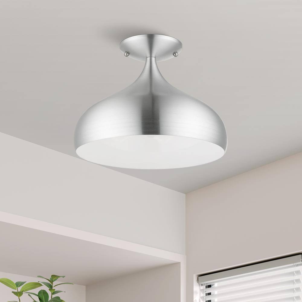 Amador Transitional Teardrop Flush Mount in Brushed Aluminum