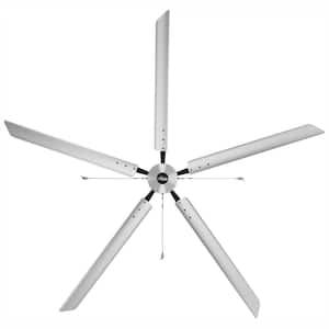 Titan 14 ft. 220-Volt Indoor Anodized Aluminum Single Phase Commercial Ceiling Fan