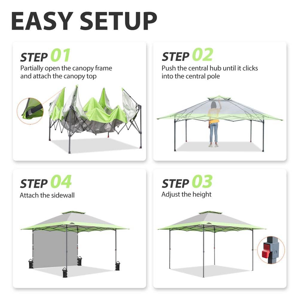 Eagle Peak 13x13 Gray Pop-Up Canopy Tent with Sidewall