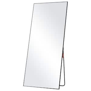 30.9 in. W x 70.87 in. H Large Standing Hanging Leaning Rectangle Floor Tempered Mirror with Stand Aluminum Alloy Frame