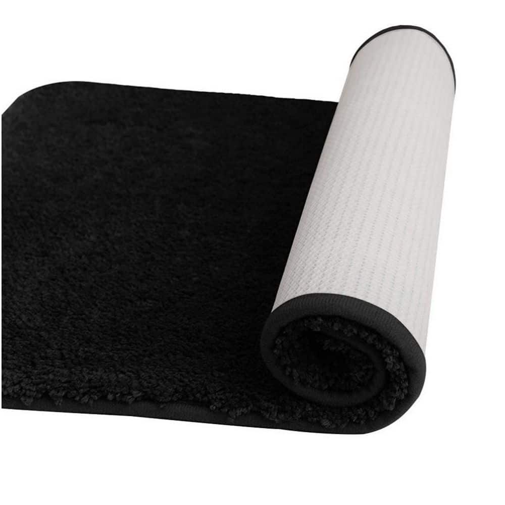 Pro Space 60 in. x 24 in. Black Microfiber Soft Bathmat Water-Absorbing Rug  FM6024RBL - The Home Depot