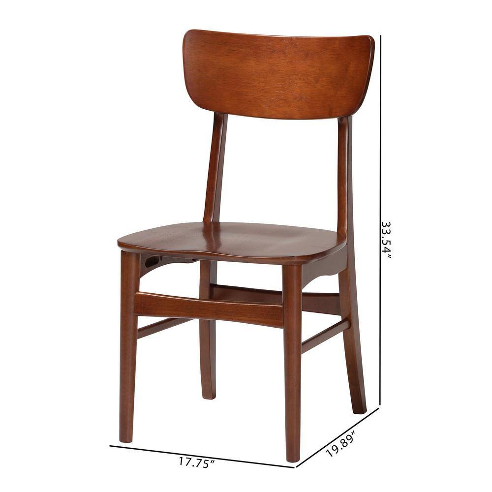 Netherlands Walnut Wood Parsons Side Chair Set