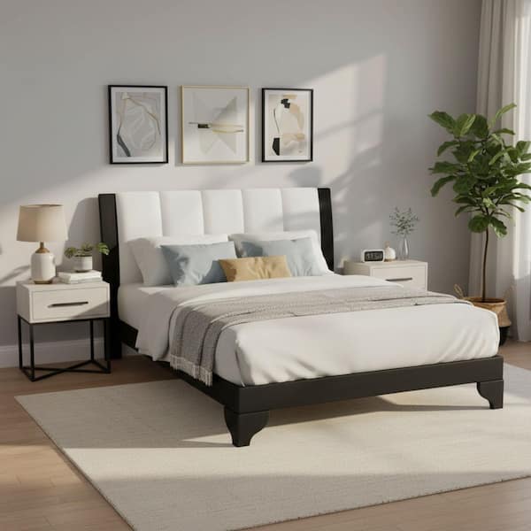 CHRISTOPHER KNIGHT HOME Ralph Modern Black+White Wood Frame Queen Size ...