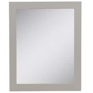 Del Mar 24 in. W x 30 in. H Rectangular Tri Fold Wood Framed Wall Bathroom Vanity Mirror in Gray