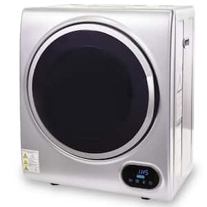 1.85 cu. ft. Silver Portable Stainless Steel Electric Automatic Laundry Tumble Dryer Machine w/3 Drying Modes and Timer