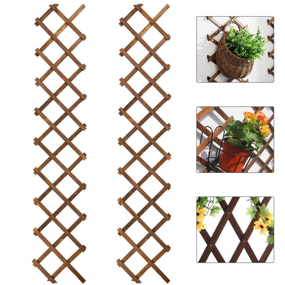 Wooden Lattice Wall Planter Expandable Plant Climb Hanging Frame ...