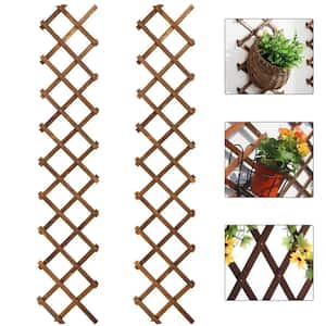 Wooden Lattice Wall Planter Expandable Plant Climb Hanging Frame Trellis Plant Support Fence (Pack of 2)