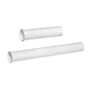 1-1/2 in. x 12 in. and 1-1/2 in. x 6 in. White Plastic Flanged Strainer Sink Drain Tailpiece Extension Tube Combo Pack