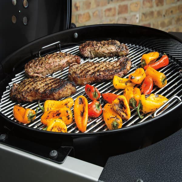 22 in. Performer Premium Charcoal Grill in Black with Built-In Thermometer and Digital Timer 15401001 - The Home Depot