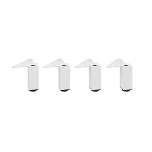 4 3/4 in. (120 mm) Matte White Metal Square Furniture Leg with Leveling Glide (4-Pack)
