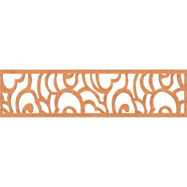 Ekena Millwork Springfield Fretwork 0.25 in. D x 47 in. W x 12 in. L Cherry Wood Panel Moulding
