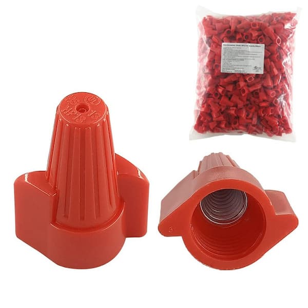 Lukyamzn 500-Pcs Electrical Red Winged Wire End Connectors Caps, Large Twist-on Wire Nuts & 18-8 AWG HS P13 Type Screw Terminals