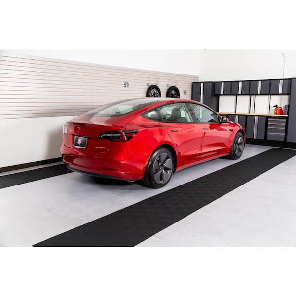 Levant 30 in. W x 17 ft. L Midnight Black Commercial Grade Vinyl Garage Flooring Runner