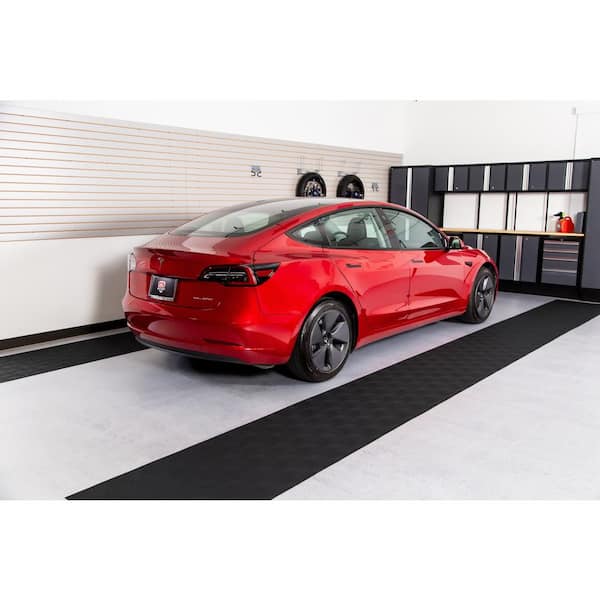 Levant 30 in. W x 24 ft. L Midnight Black Commercial Grade Vinyl Garage Flooring Runner