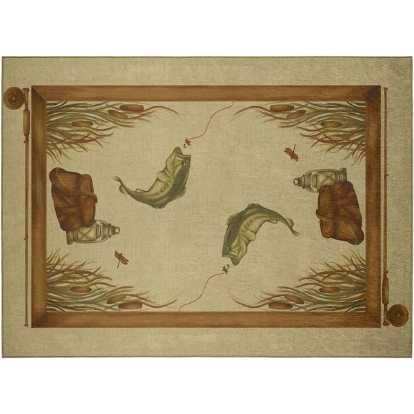 Addison Rugs Adventure Beige 1 ft. 8 in. x 2 ft. 6 in. Indoor/Outdoor Washable Area Rug