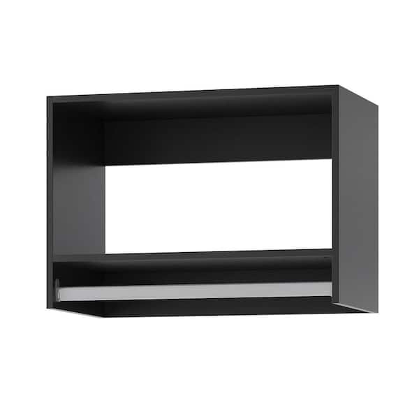 22.5 in. W Black Walk-ln Tower Unit Wall-mounted 1-Shelf Wood Closet System