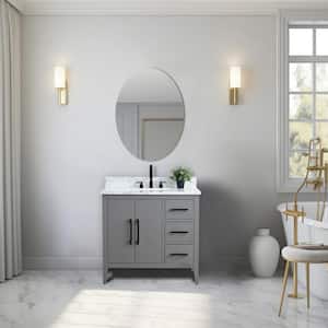 42 in. W x 22 in. D x 34 in. H Single Sink Bathroom Vanity Cabinet in Cashmere Gray with Engineered Marble Top