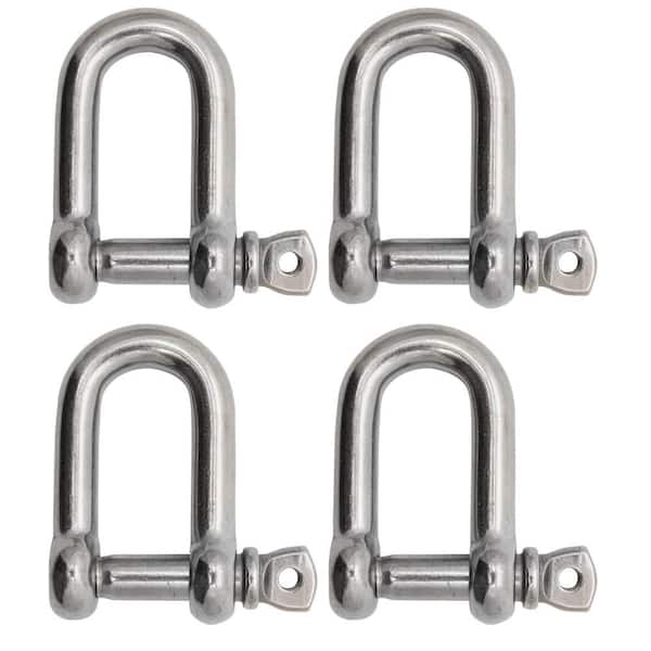 Extreme Max BoatTector Stainless Steel D Shackle - 4-Pack