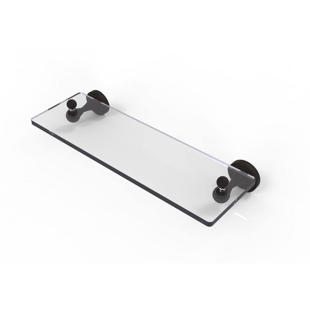 Allied Brass Sag Harbor Collection 16 in. Glass Vanity Shelf with Beveled Edges in Oil Rubbed Bronze