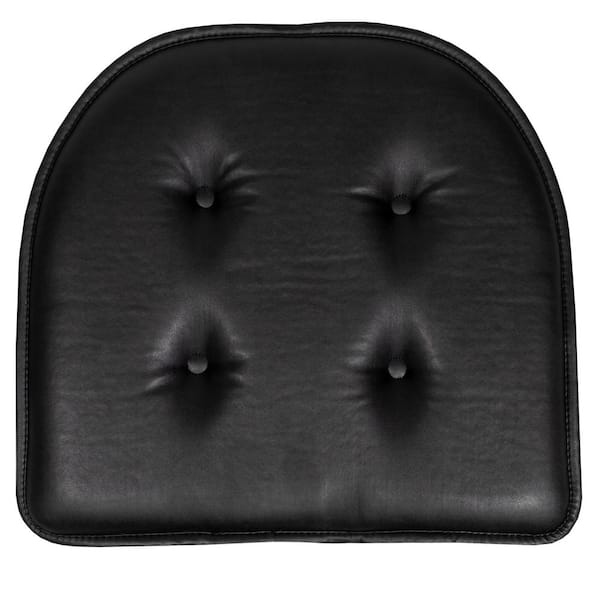 Sweet Home Collection Faux Leather Memory Foam Tufted U Shape 16