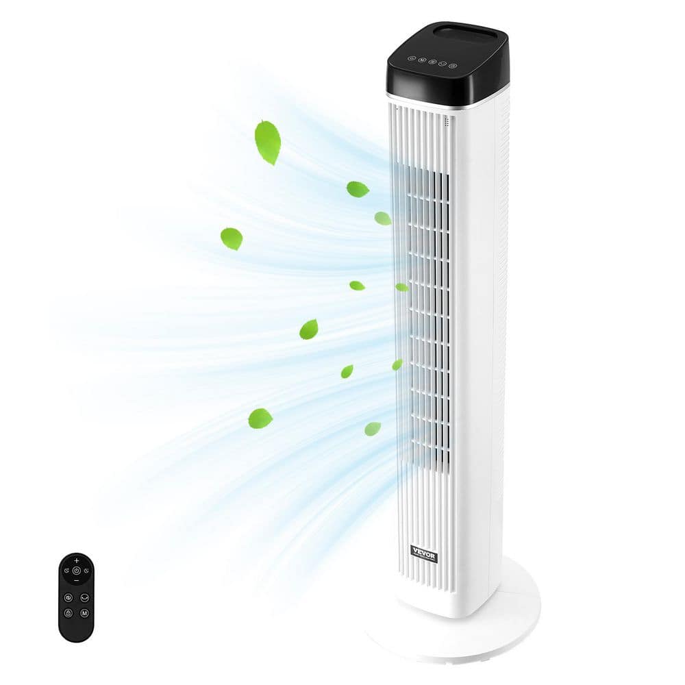 12.2 in. Tower Fan, 22 ft./s Velocity Quiet Floor Fan, 70° Oscillating Fans for Indoors with 3 Speeds, 4 Modes, White price history on PriceWatchPro