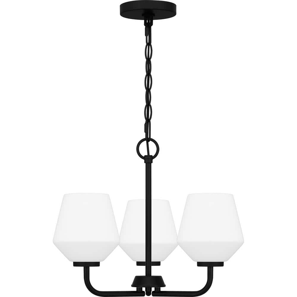 Nielson Matte Black 3-Light Glass Pendant